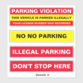 駐車違反の警告と通知なし シール (シート)