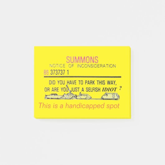 駐車違反の通知 ポストイット (正面)