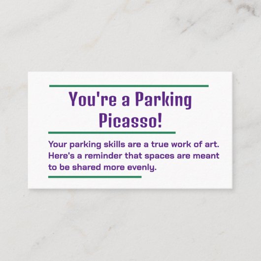 駐車違反 名刺 (正面)