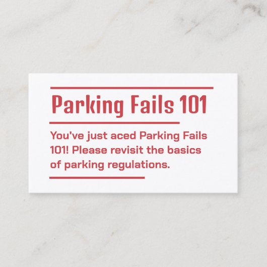 駐車違反 名刺 (正面)