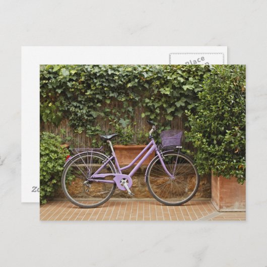 駐輪された自転車、イタリア、トスカーナ地方、ピエンツァ ポストカード (正面/裏面)