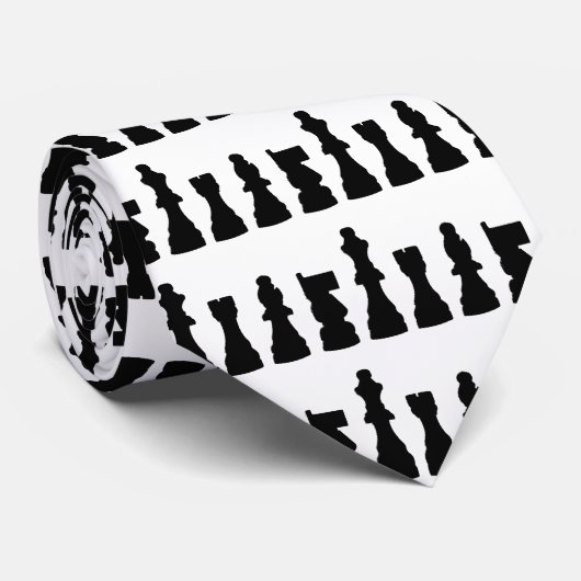 駒のシルエットのデザイン ネクタイ (ロール)