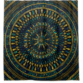 駒の曼荼羅の-大理石および金質 シャワーカーテン (正面)