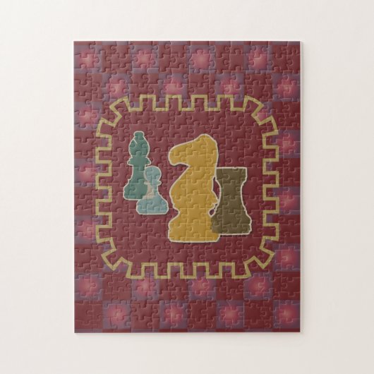 駒の赤いパズル ジグソーパズル (縦)