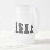 駒のChessmanのシルエット フロストグラスビールジョッキ (正面右)