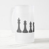 駒のChessmanのシルエット フロストグラスビールジョッキ (正面左)
