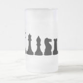 駒のChessmanのシルエット フロストグラスビールジョッキ (中央)