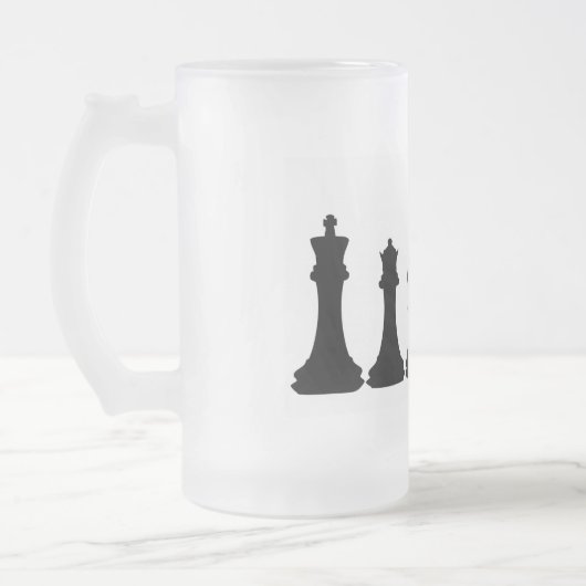 駒のChessmanのシルエット フロストグラスビールジョッキ (左)