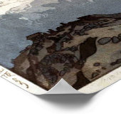 駒ヶ岳山頂、駒ヶ岳の峰、吉田、ウッドカット ポスター (角)