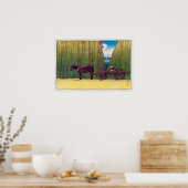 駒形河岸、駒形盛土、川瀬蓮井、ウッドカット ポスター (キッチン)