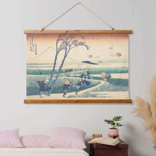 駿河北斎浮世絵の絵尻日本の 吊り下げ型タペストリー (寝室)