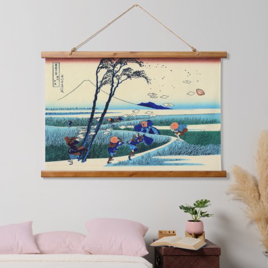 駿河国江尻葛飾北斎1832 吊り下げ型タペストリー (寝室)