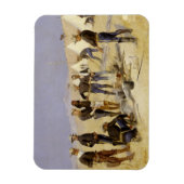 騎兵キャンプでクリスマスビーフを焙煎 マグネット (縦)