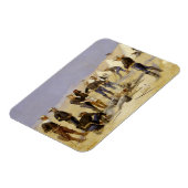 騎兵キャンプでクリスマスビーフを焙煎 マグネット (左側)