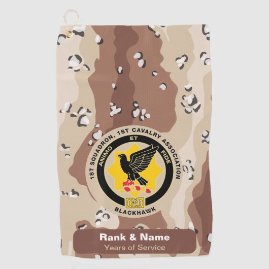 騎兵協会ゴルフタオル – 砂漠迷彩柄 ゴルフタオル (正面)