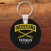騎兵退役軍人愛国国旗の退役軍人の日 キーホルダー (正面)