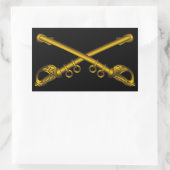 騎兵隊がサーベルのシールを渡った 長方形シール (バッグ)