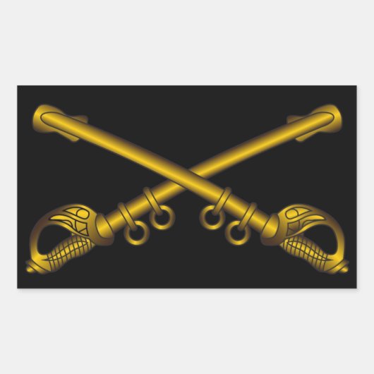 騎兵隊がサーベルのシールを渡った 長方形シール (正面)