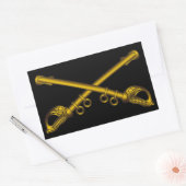 騎兵隊がサーベルのシールを渡った 長方形シール (封筒)