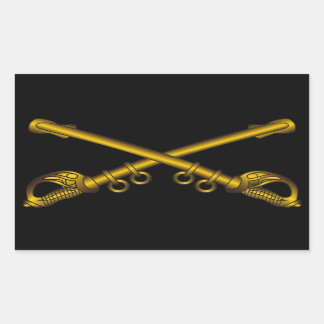 騎兵隊がサーベルのシールを渡った 長方形シール