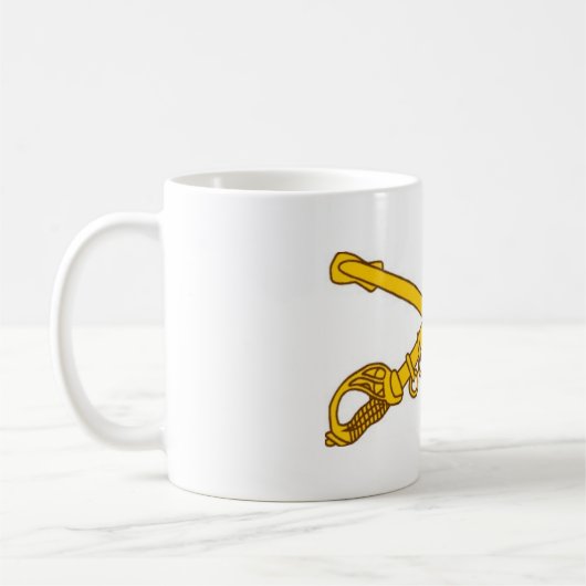 騎兵隊によって交差させるサーベル コーヒーマグカップ (左)