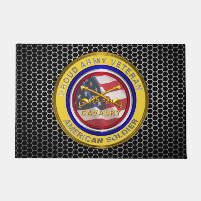 騎兵「CAV」退役軍人 ドアマット (正面)