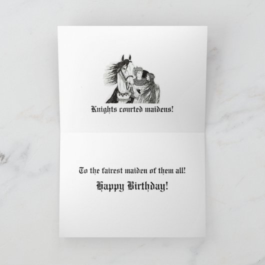 "騎士が乙女を口説く" カード (内部)