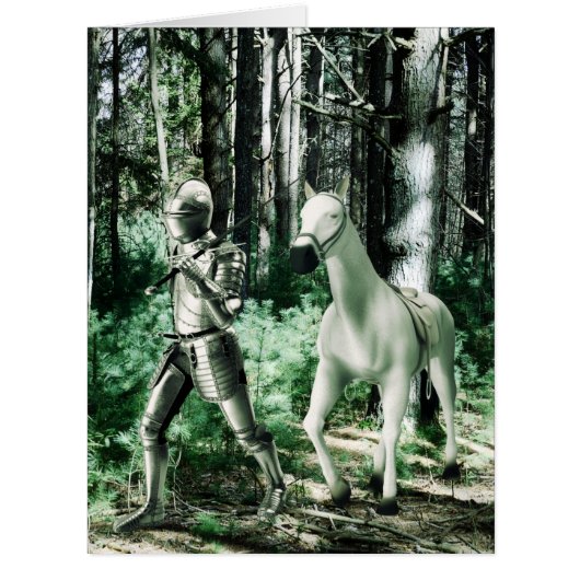 騎士が馬のグリーティングカードを引っ張る (正面)