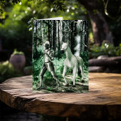 騎士が馬のグリーティングカードを引っ張る