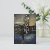 「騎士が馬を乗り上げた」ジョン・バウアーの水彩画 ポストカード (スタンド正面)