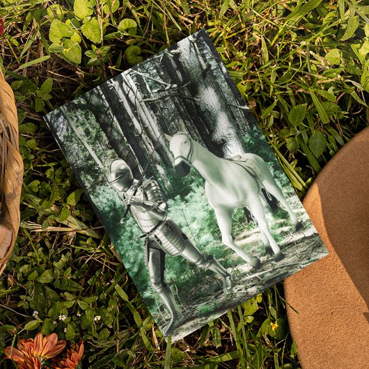 騎士が馬を引く ポストカード