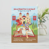 騎士とドラゴンの絵本 男の子の誕生日 招待状 (スタンド正面)