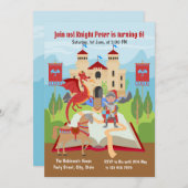 騎士とドラゴンの絵本 男の子の誕生日 招待状 (正面/裏面)