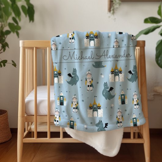 騎士とドラゴンズ模様シェルパブランケット シェルパブランケット