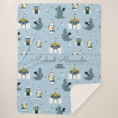 騎士とドラゴンズ模様シェルパブランケット シェルパブランケット (正面)