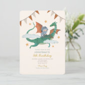 騎士とドラゴン中世王室の少年誕生日 招待状 (スタンド正面)