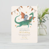 騎士とドラゴン中世王室の少年誕生日 招待状 (スタンド正面)