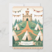 騎士とドラゴン中世王室の少年誕生日 招待状 (裏面)