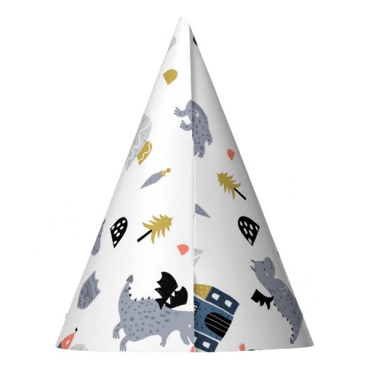 騎士とドラゴン | おとぎ話のキングクラウン パーティーハット (裏面)