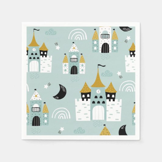 騎士とドラゴン お誕生日パーティー| Fairytale スタンダードカクテルナプキン (正面)