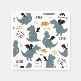 騎士とドラゴン お誕生日パーティー| Fairytale スタンダードカクテルナプキン