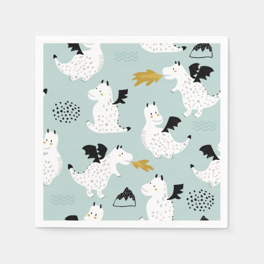 騎士とドラゴン お誕生日パーティー| Fairytale スタンダードカクテルナプキン (正面)