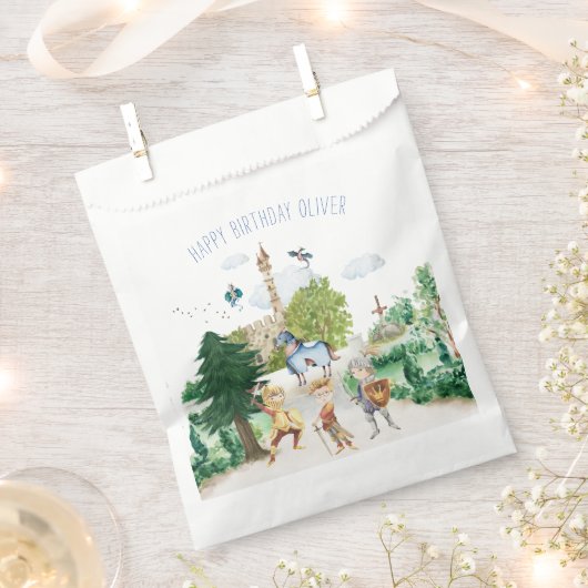 騎士とドラゴン |中世王室の誕生日 フェイバーバッグ (クリップ留めされた状態)