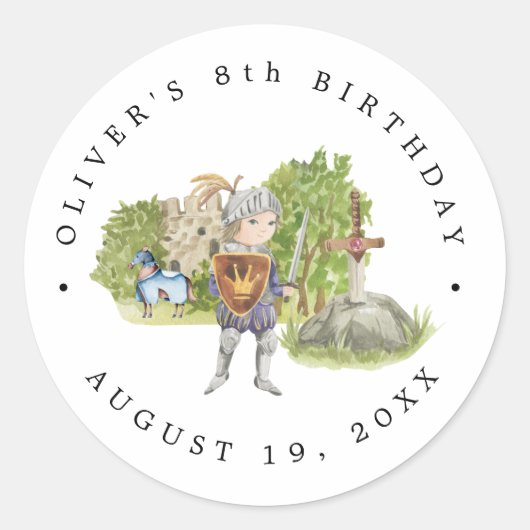 騎士とドラゴン |中世王室の誕生日 ラウンドシール (正面)