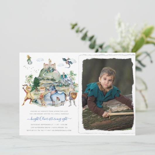 騎士とドラゴン |中世王室の誕生日 招待状 (スタンド正面)