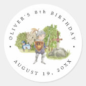 騎士とドラゴン｜王室中世の誕生日 ラウンドシール (正面)