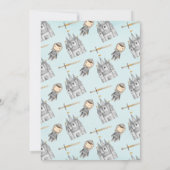 騎士とプリンセスの誕生パーティーの招待 招待状 (裏面)