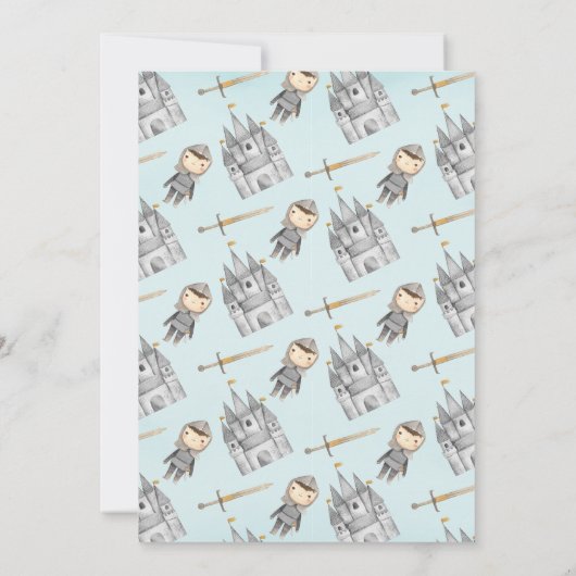 騎士とプリンセスの誕生パーティーの招待 招待状 (裏面)