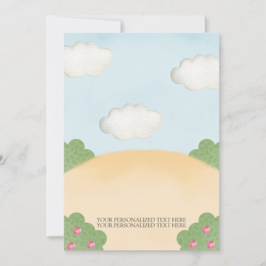 騎士とプリンセス誕生日パーティー招待少女 招待状 (裏面)