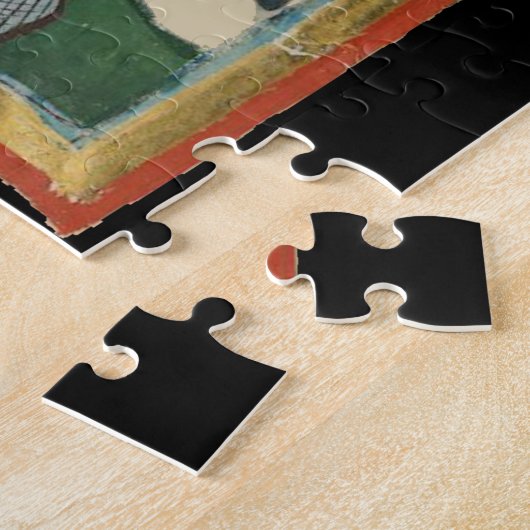 騎士と大地主、14世紀中世アート ジグソーパズル (側面)